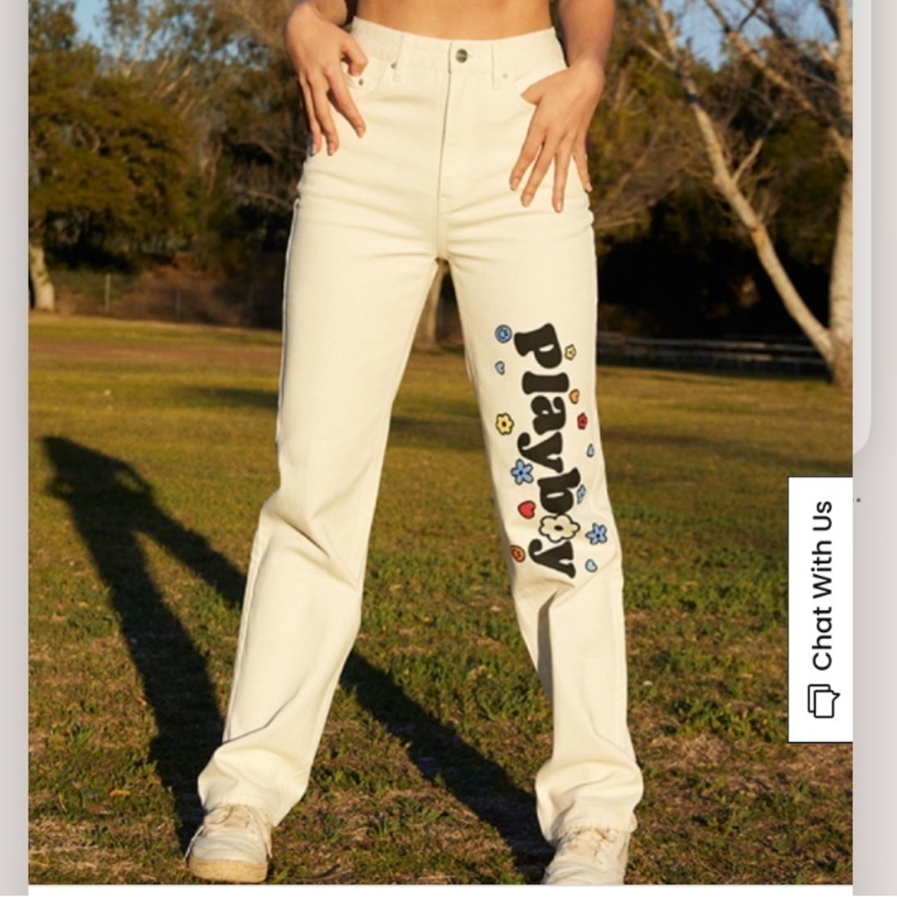 Playboy By PacSun Flower Boyfriend Jeans Size 25